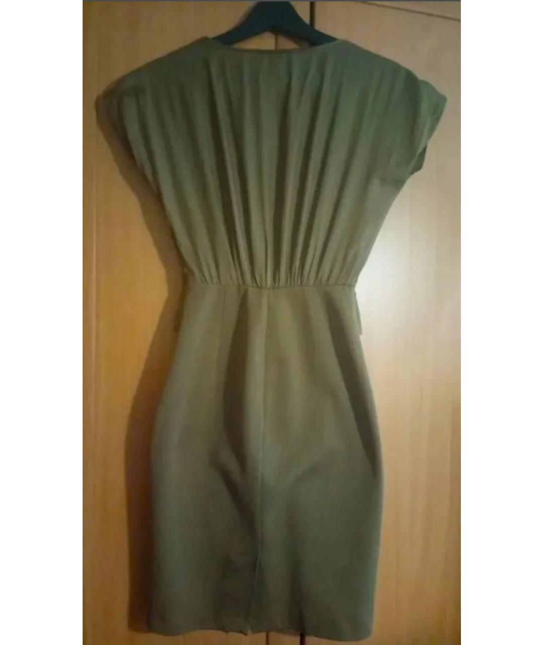 MAX MARA Горчичное шерстяное повседневное платье, фото 3
