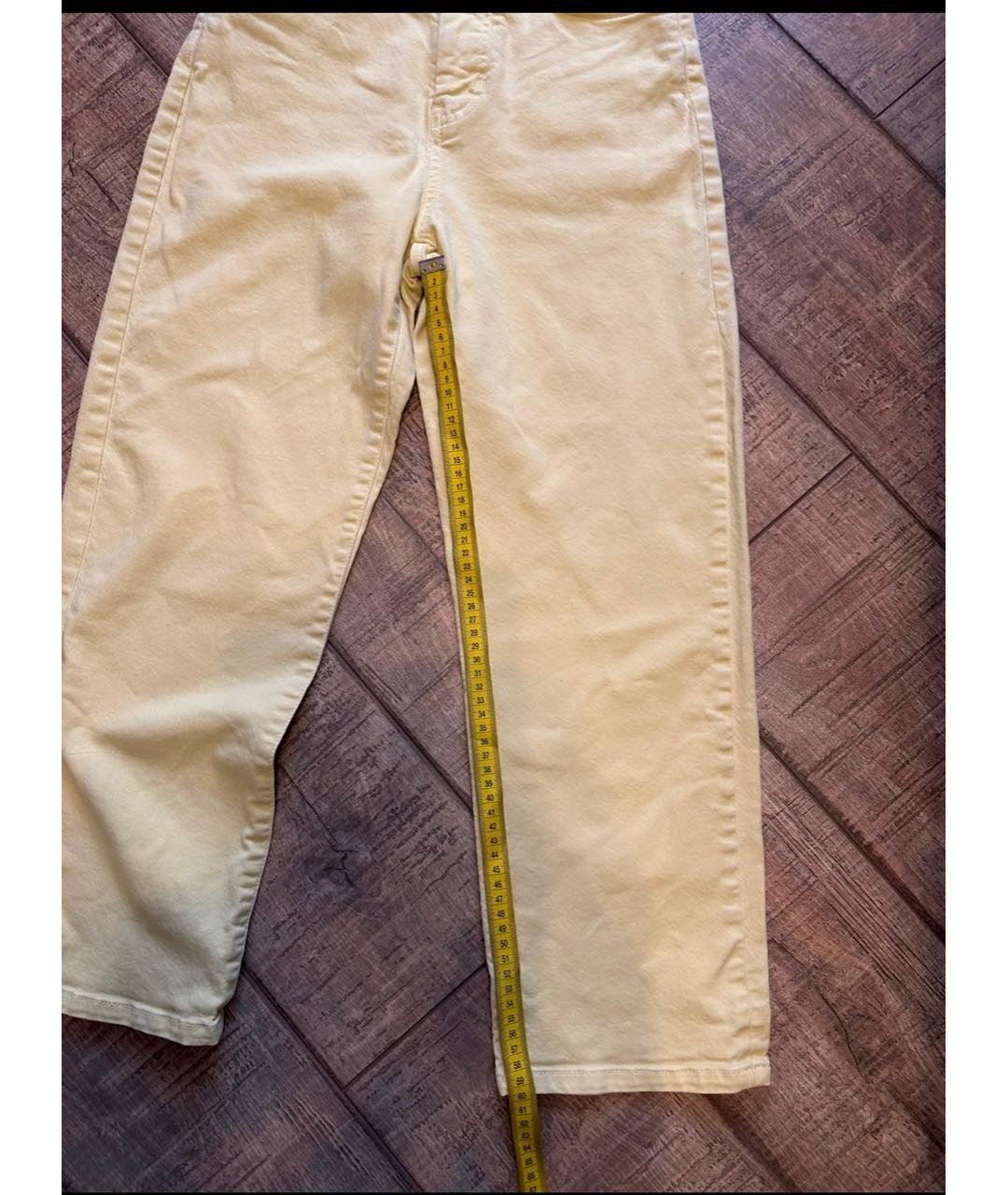 WEEKEND MAX MARA Желтые хлопковые прямые джинсы, фото 8