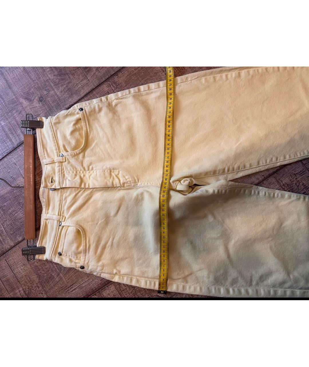 WEEKEND MAX MARA Желтые хлопковые прямые джинсы, фото 6