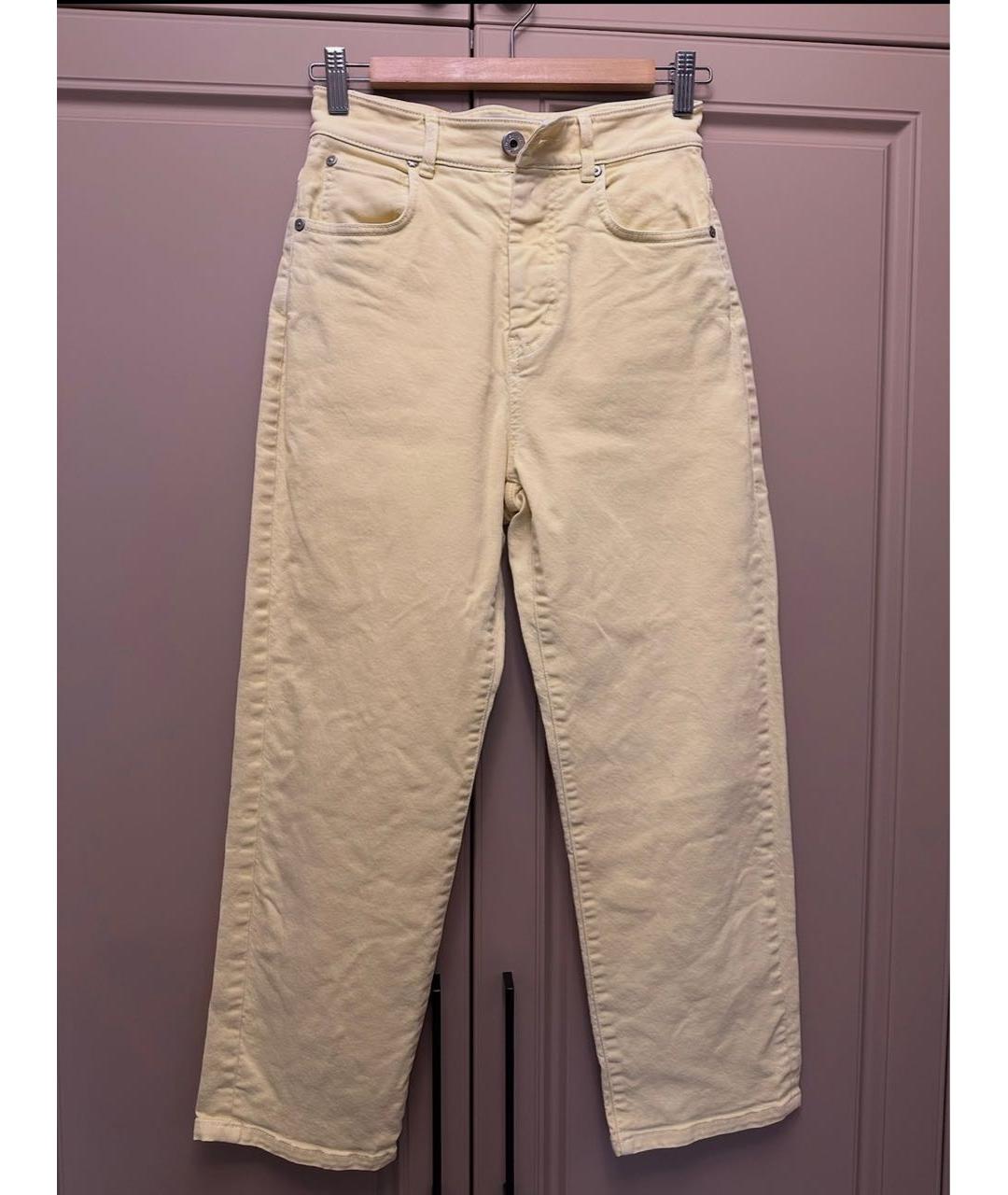 WEEKEND MAX MARA Желтые хлопковые прямые джинсы, фото 9