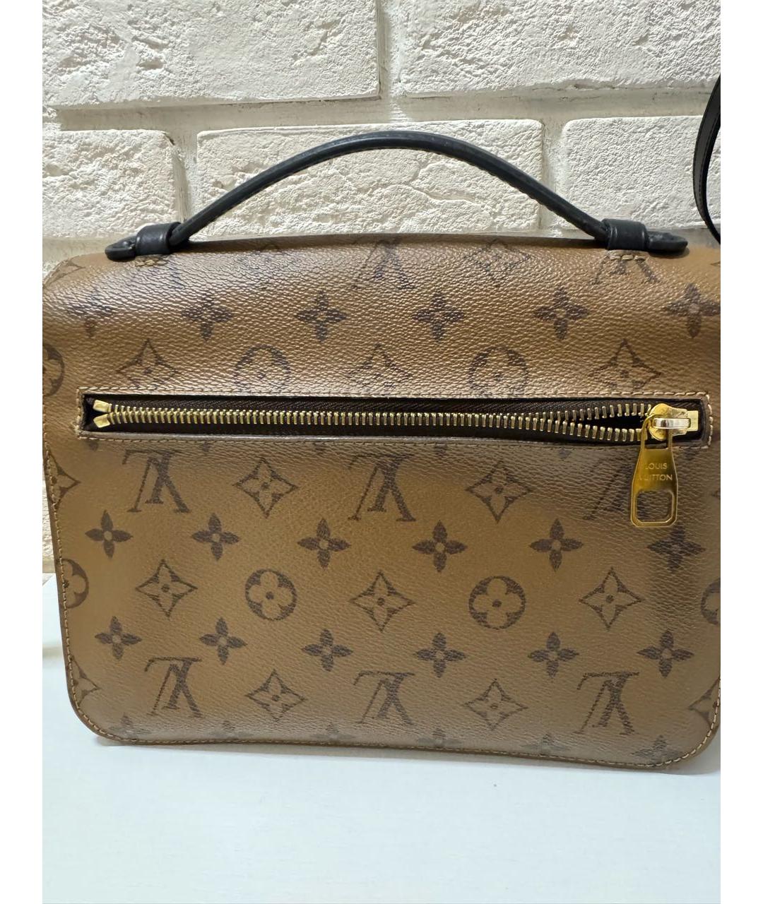 LOUIS VUITTON Коричневая кожаная сумка через плечо, фото 3