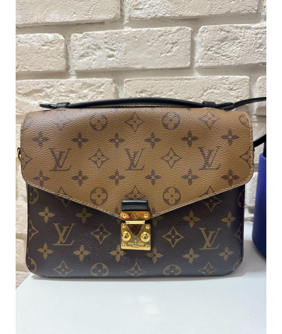 LOUIS VUITTON Коричневая кожаная сумка через плечо, фото 2