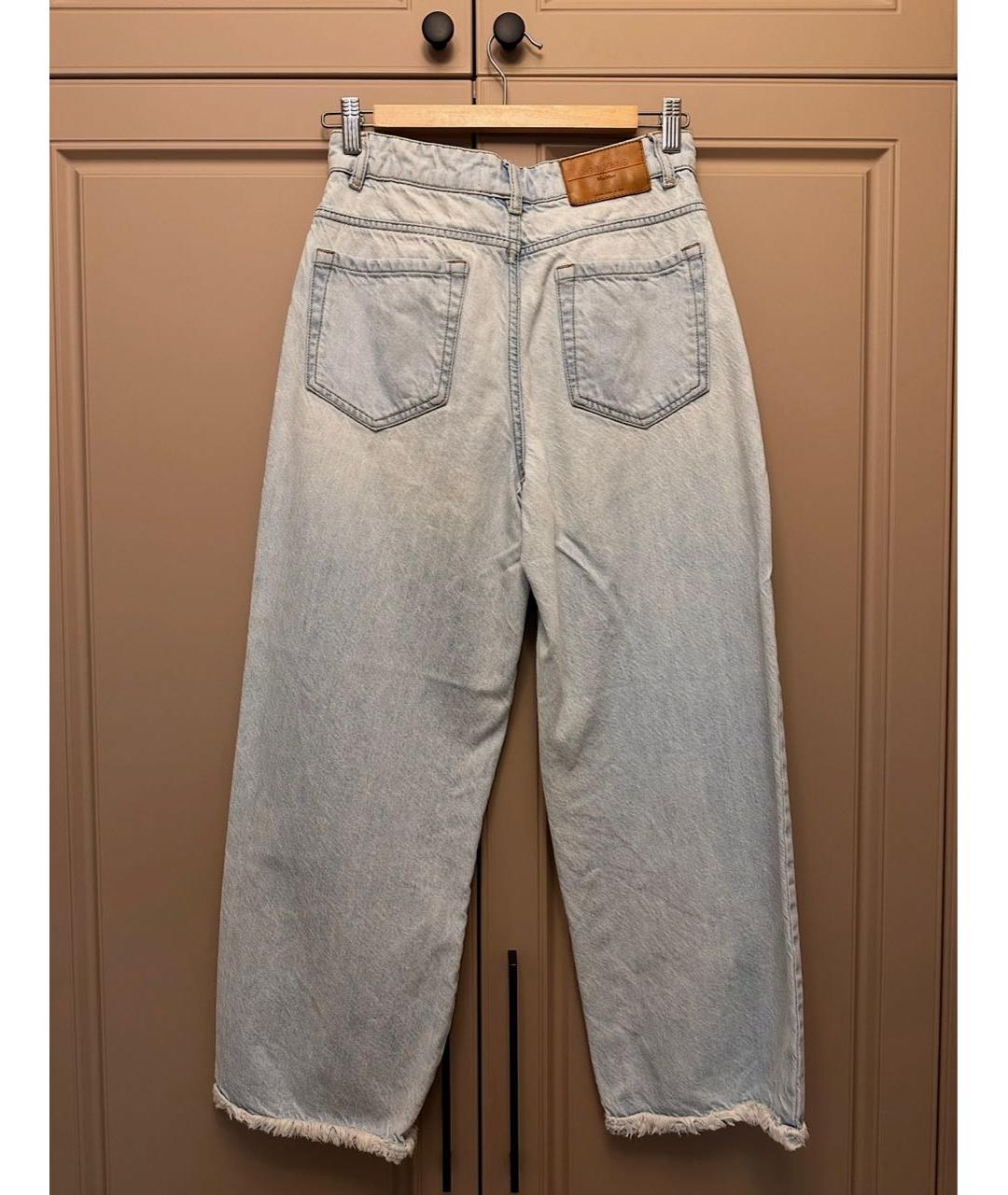 WEEKEND MAX MARA Голубые хлопковые прямые джинсы, фото 2