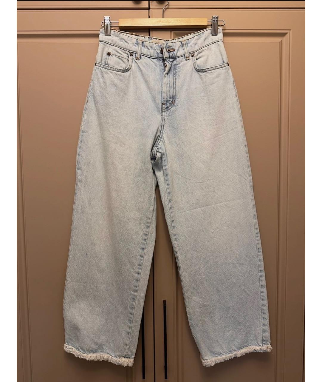 WEEKEND MAX MARA Голубые хлопковые прямые джинсы, фото 9