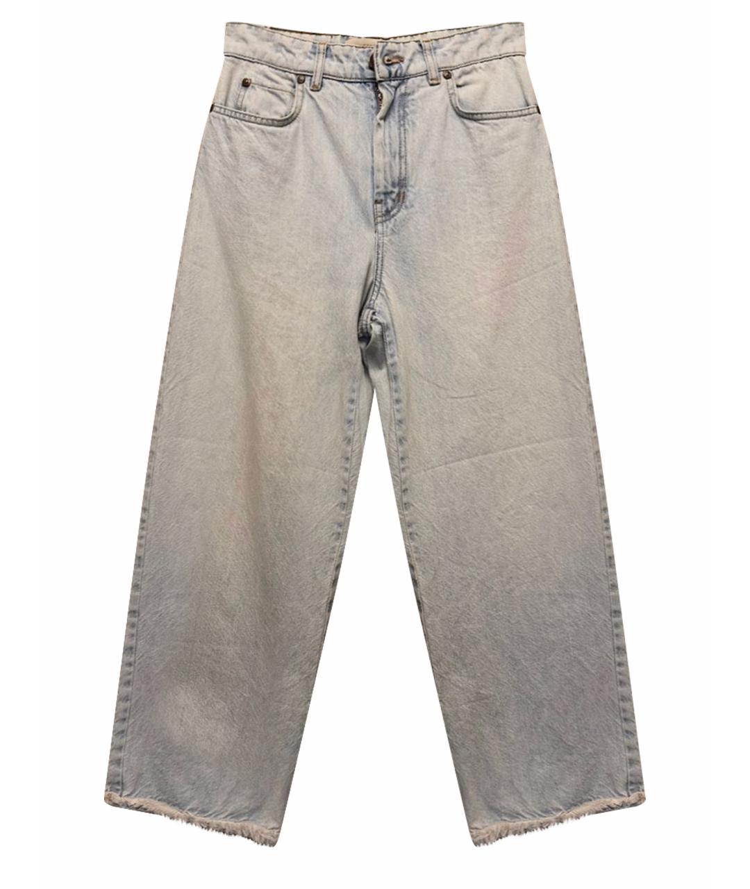WEEKEND MAX MARA Голубые хлопковые прямые джинсы, фото 1