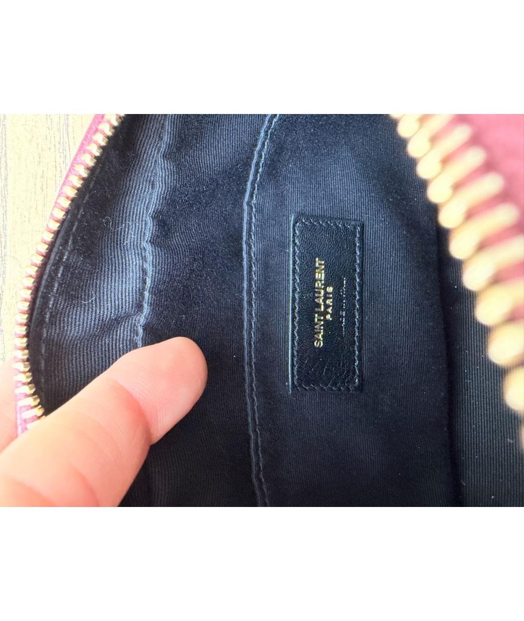 SAINT LAURENT Бордовая кожаная поясная сумка, фото 8