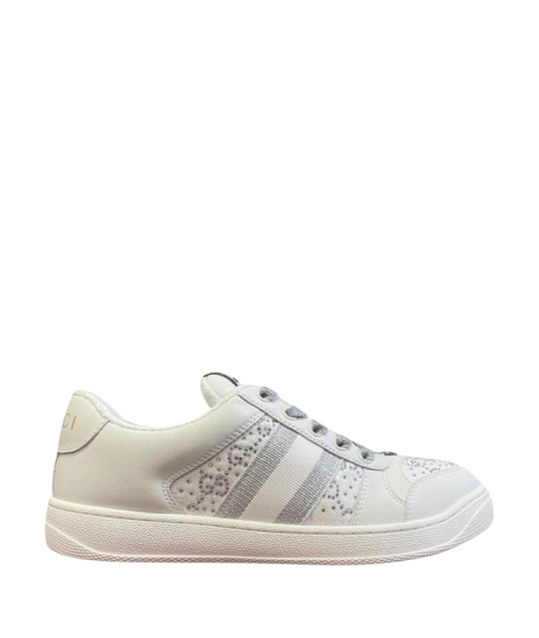 GUCCI Белые кожаные кеды, фото 4