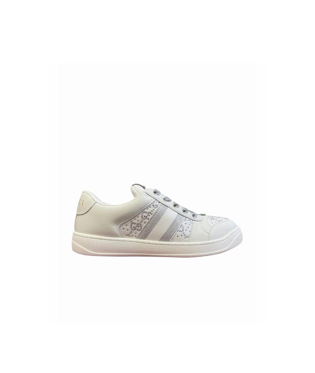 GUCCI Белые кожаные кеды, фото 5