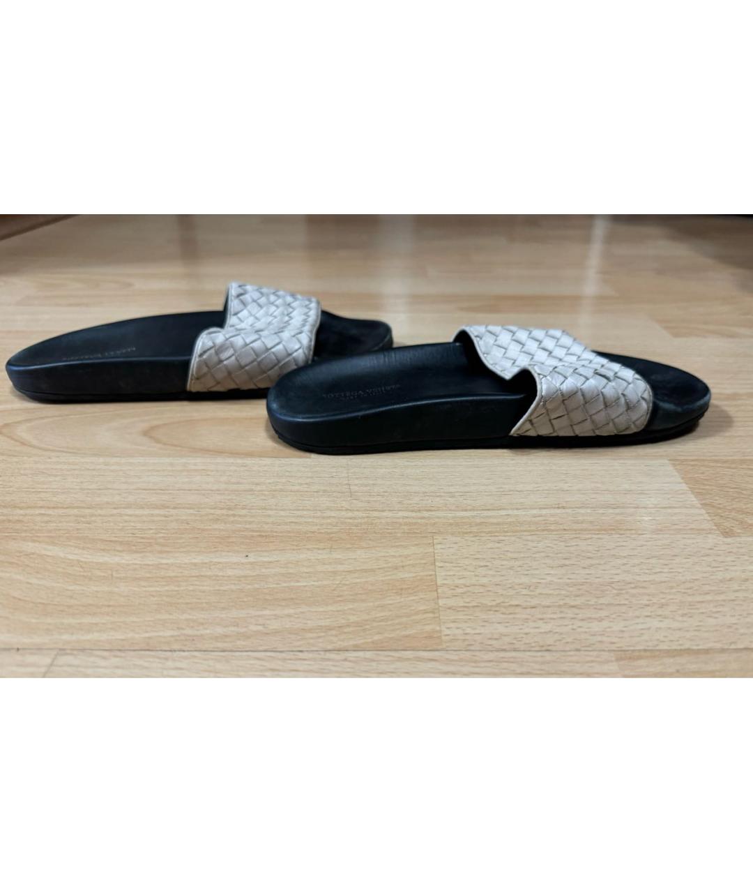 BOTTEGA VENETA Бирюзовые кожаные сандалии, фото 4