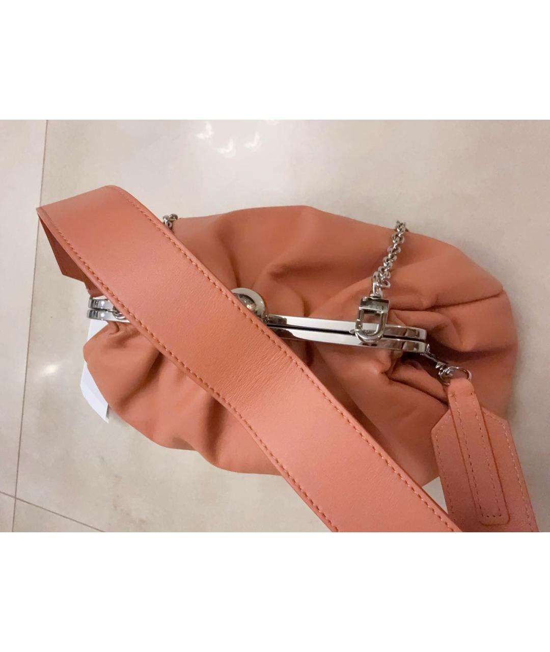 WEEKEND MAX MARA Коралловая кожаная сумка через плечо, фото 7