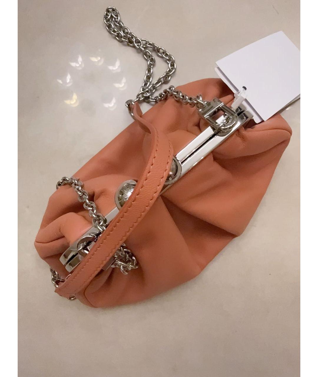 WEEKEND MAX MARA Коралловая кожаная сумка через плечо, фото 7