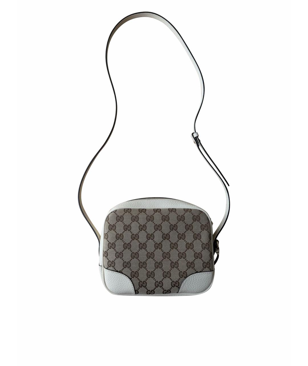 GUCCI Бежевая жаккардовая сумка через плечо, фото 1