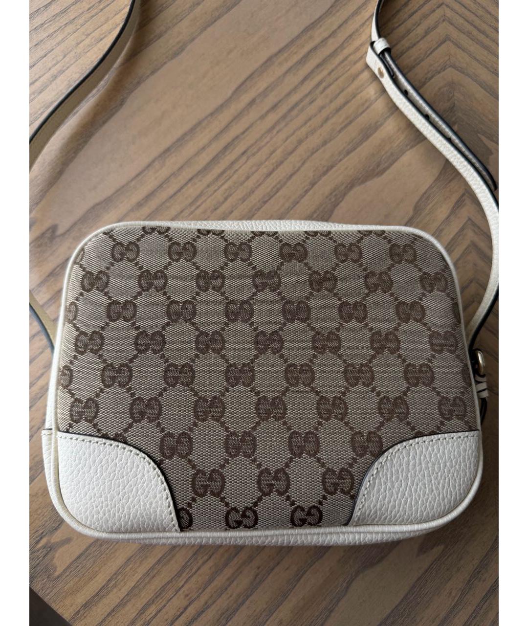 GUCCI Бежевая жаккардовая сумка через плечо, фото 3