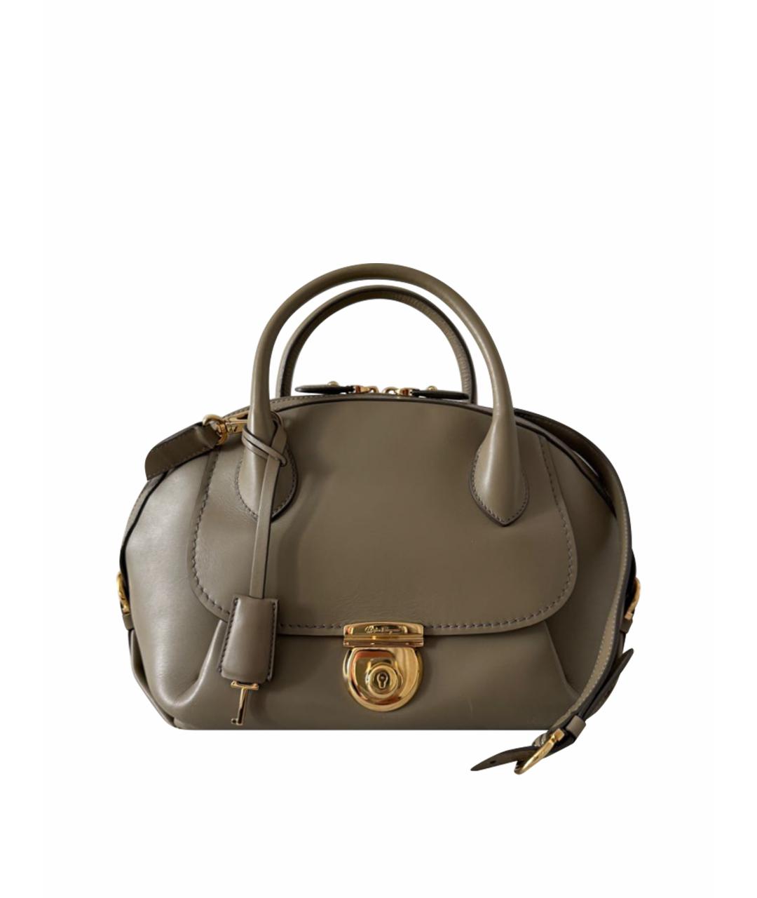 FERRAGAMO Бежевая кожаная сумка через плечо, фото 1