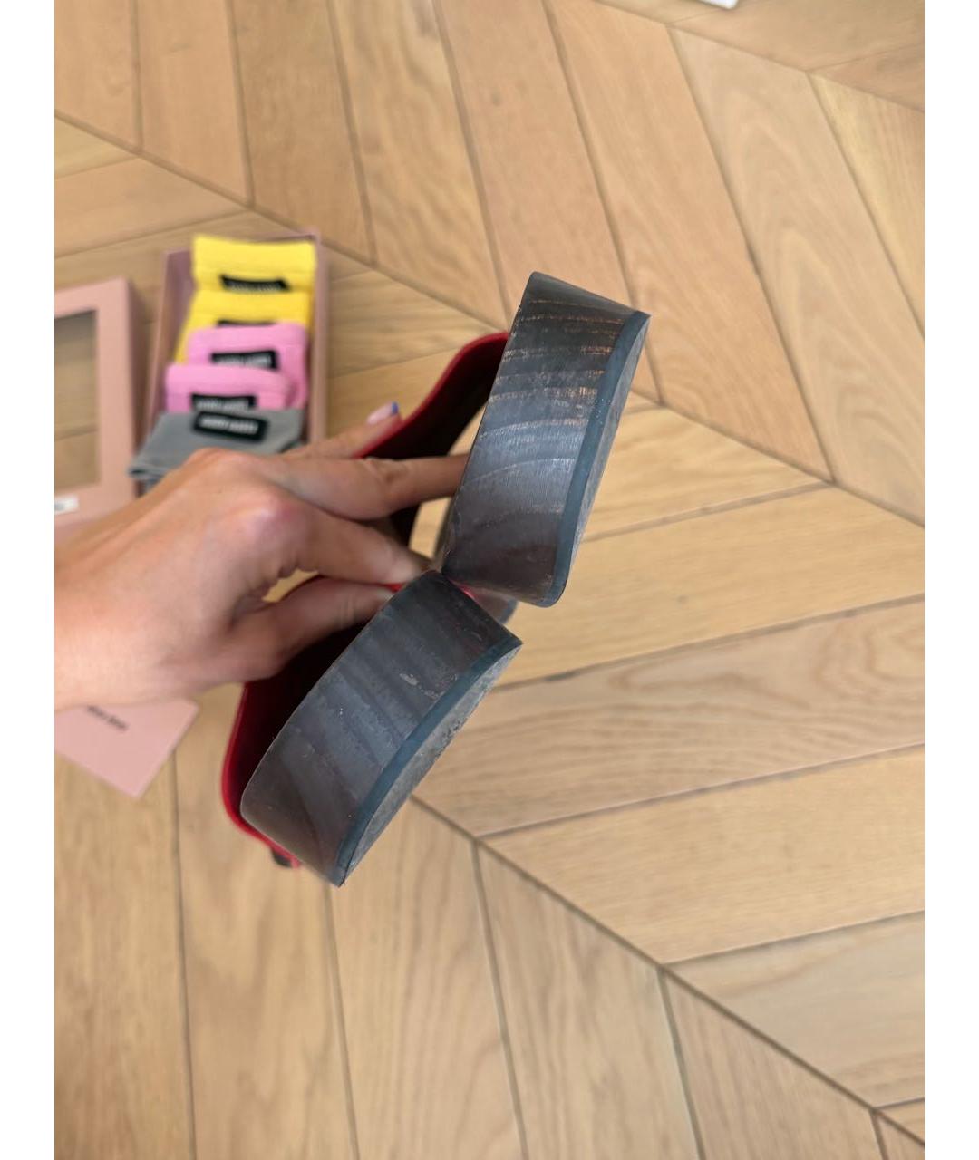 MIU MIU Красные сабо, фото 8