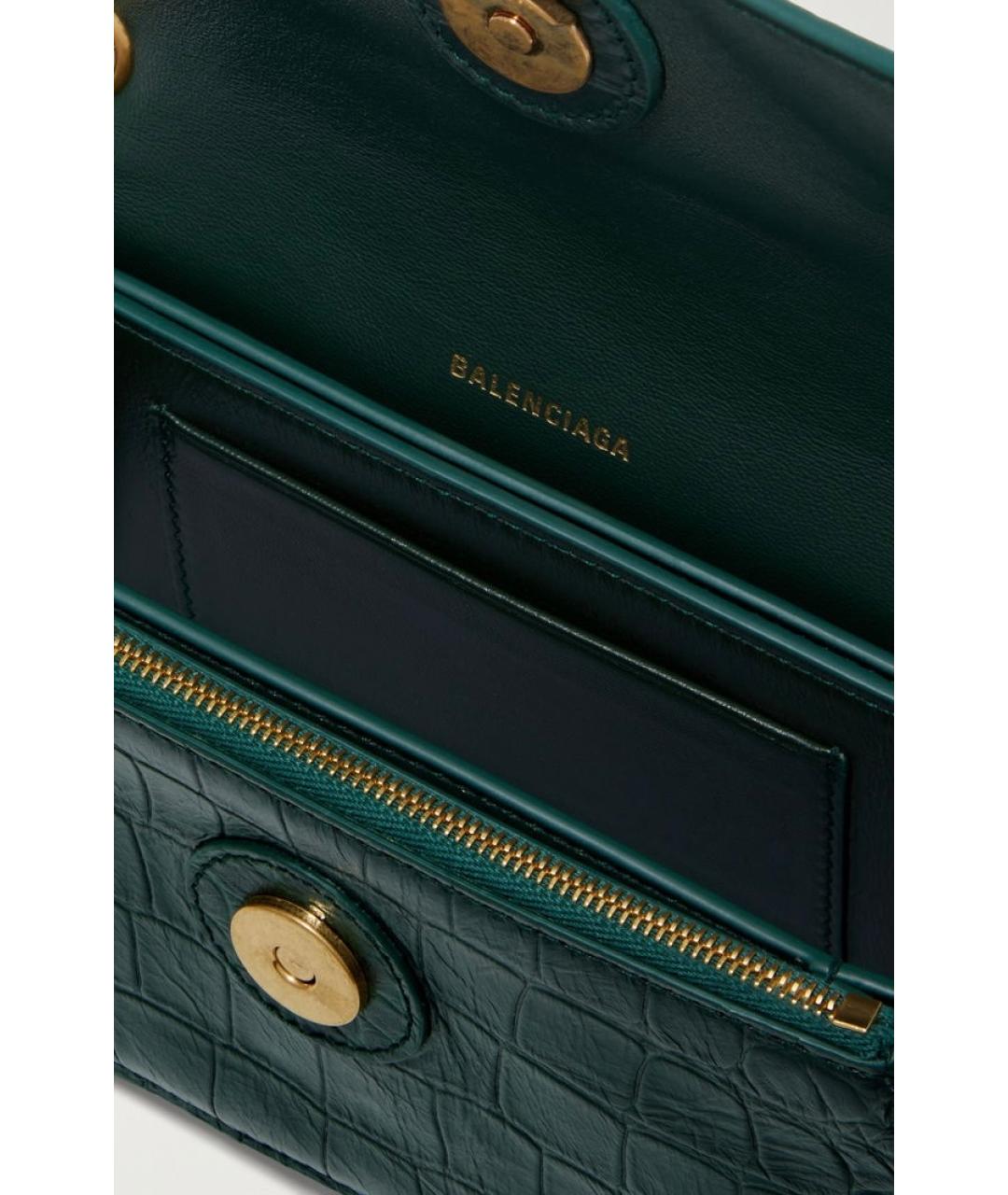 BALENCIAGA Зеленая кожаная сумка через плечо, фото 7