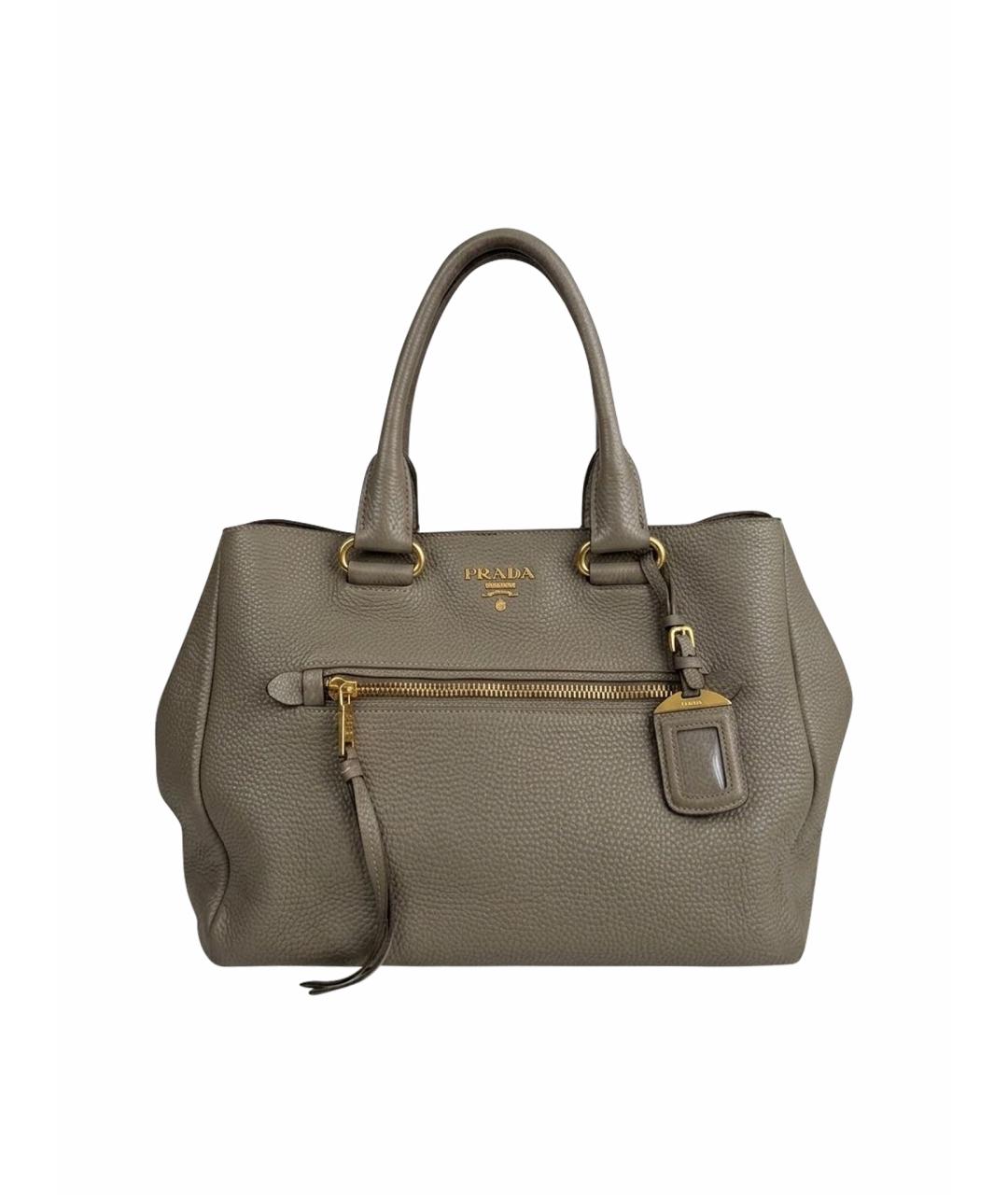 PRADA Бежевая кожаная сумка тоут, фото 1