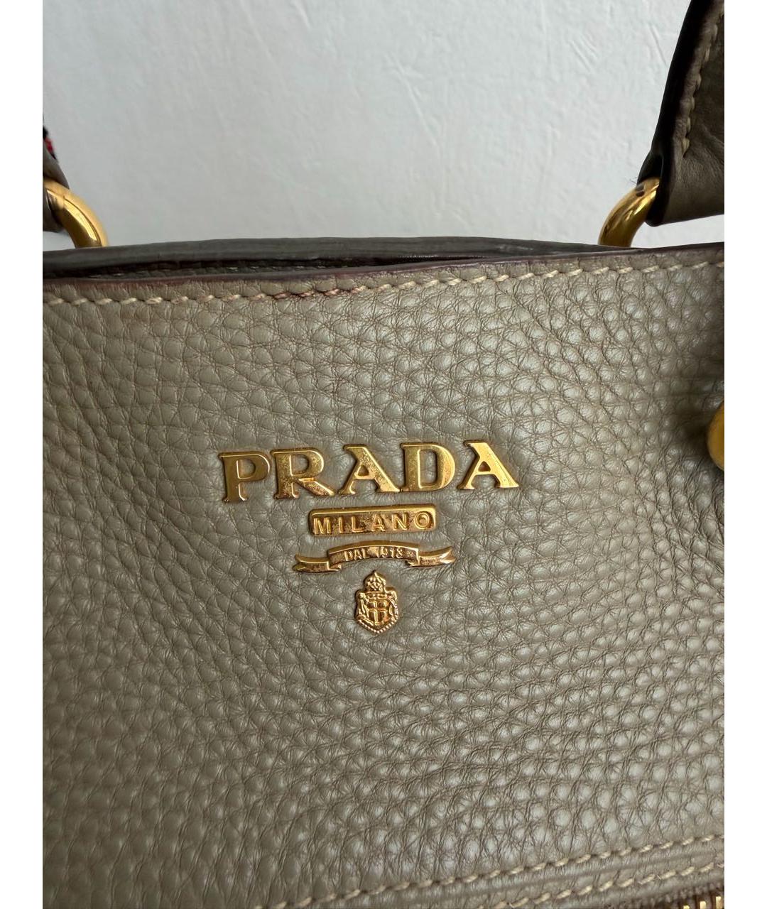 PRADA Бежевая кожаная сумка тоут, фото 4
