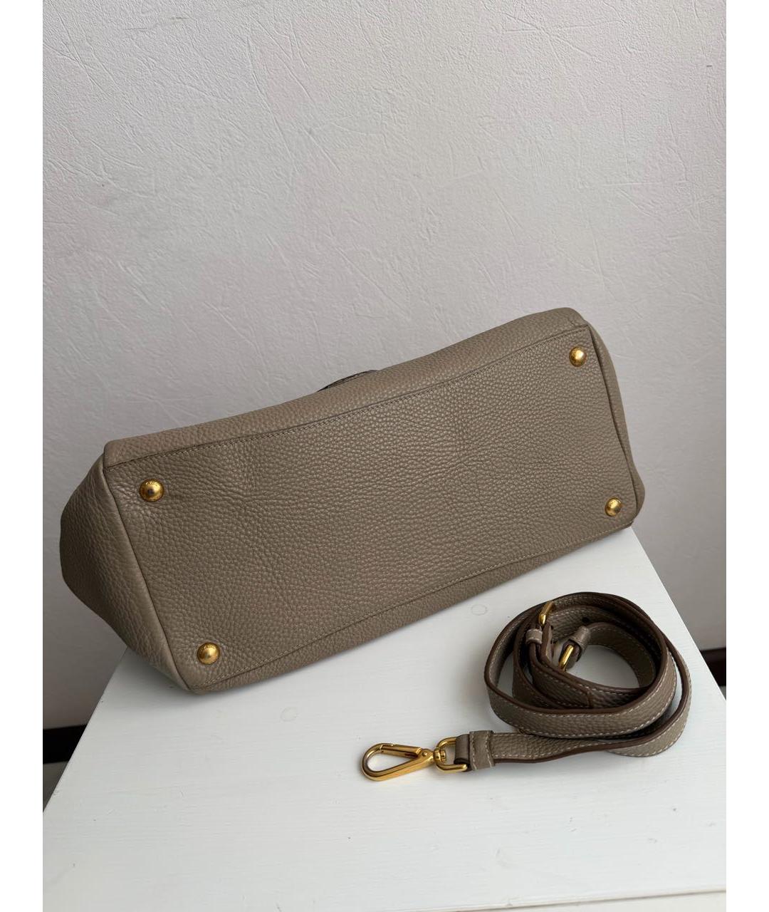 PRADA Бежевая кожаная сумка тоут, фото 3