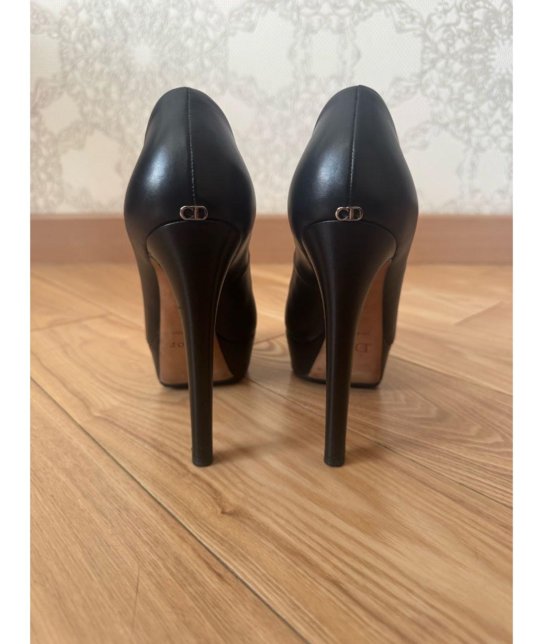CHRISTIAN DIOR Черные кожаные туфли, фото 4