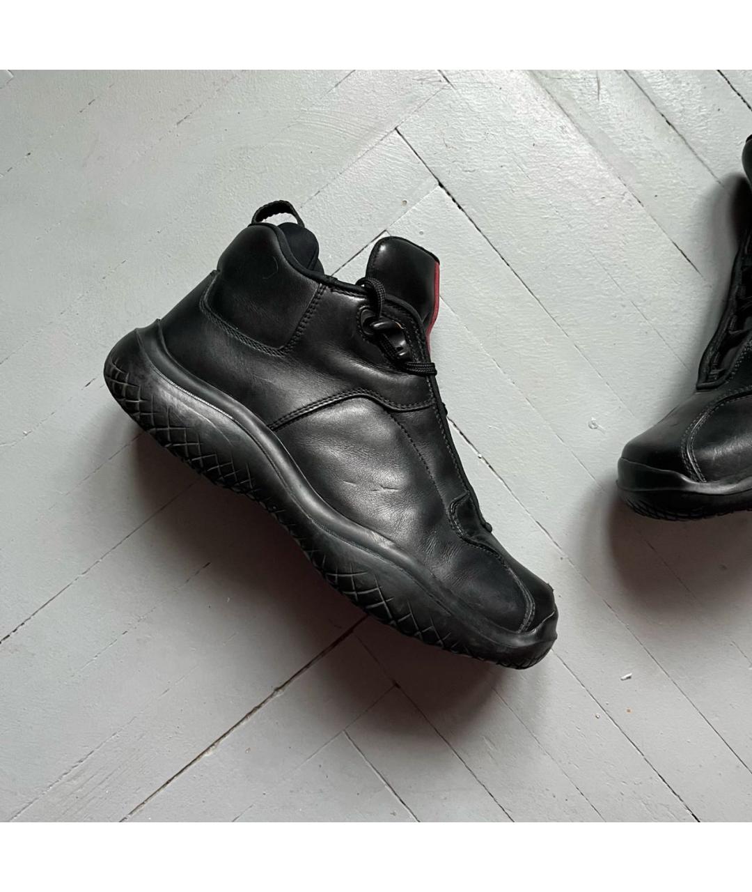 PRADA Черные кожаные низкие ботинки, фото 9