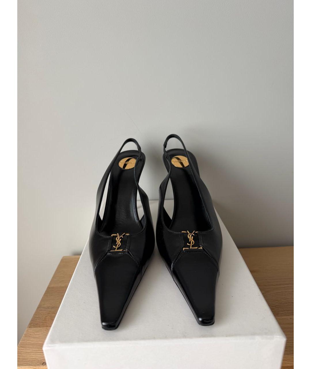 YVES SAINT LAURENT BEAUTY Черные кожаные туфли, фото 2