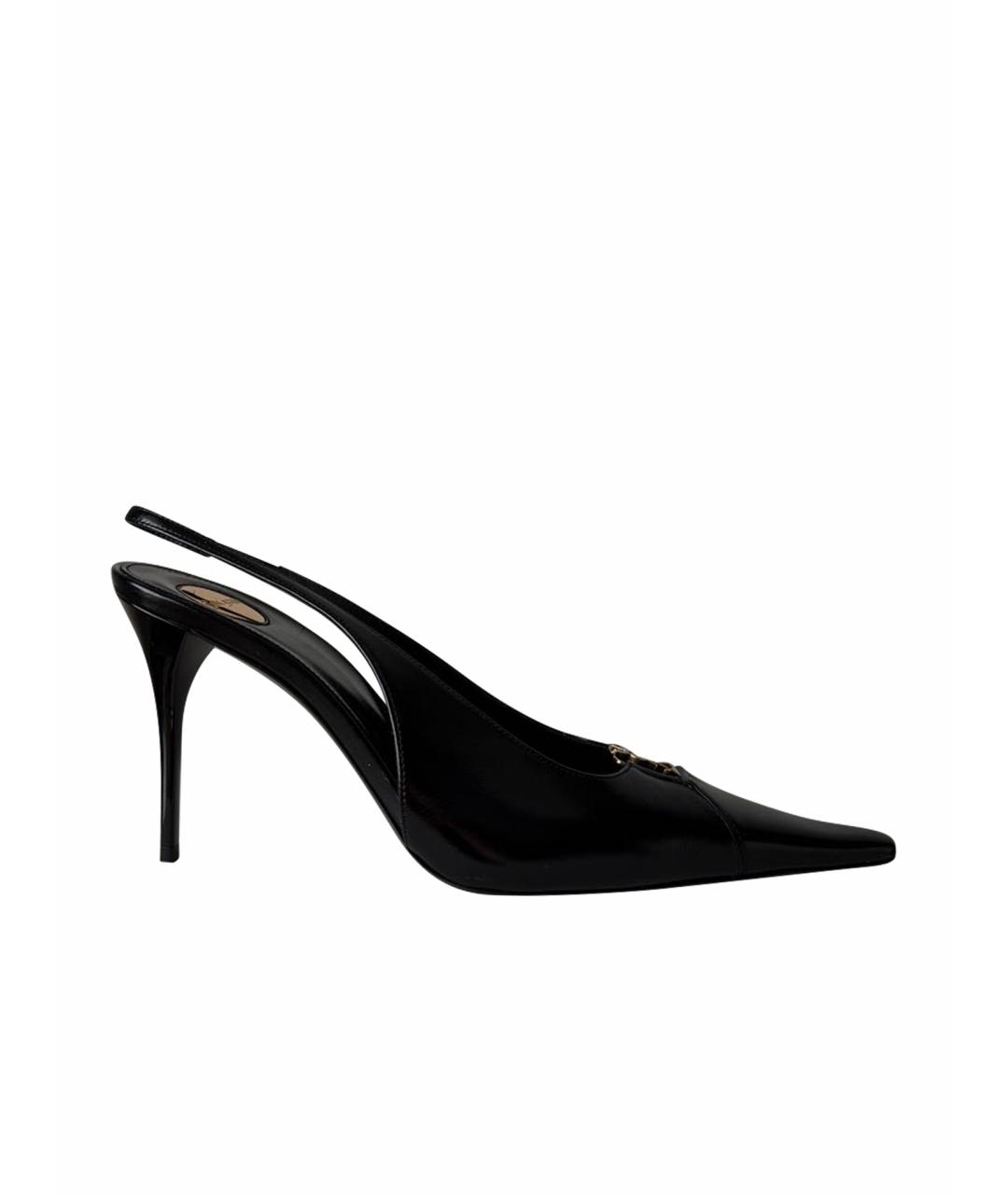 YVES SAINT LAURENT BEAUTY Черные кожаные туфли, фото 1
