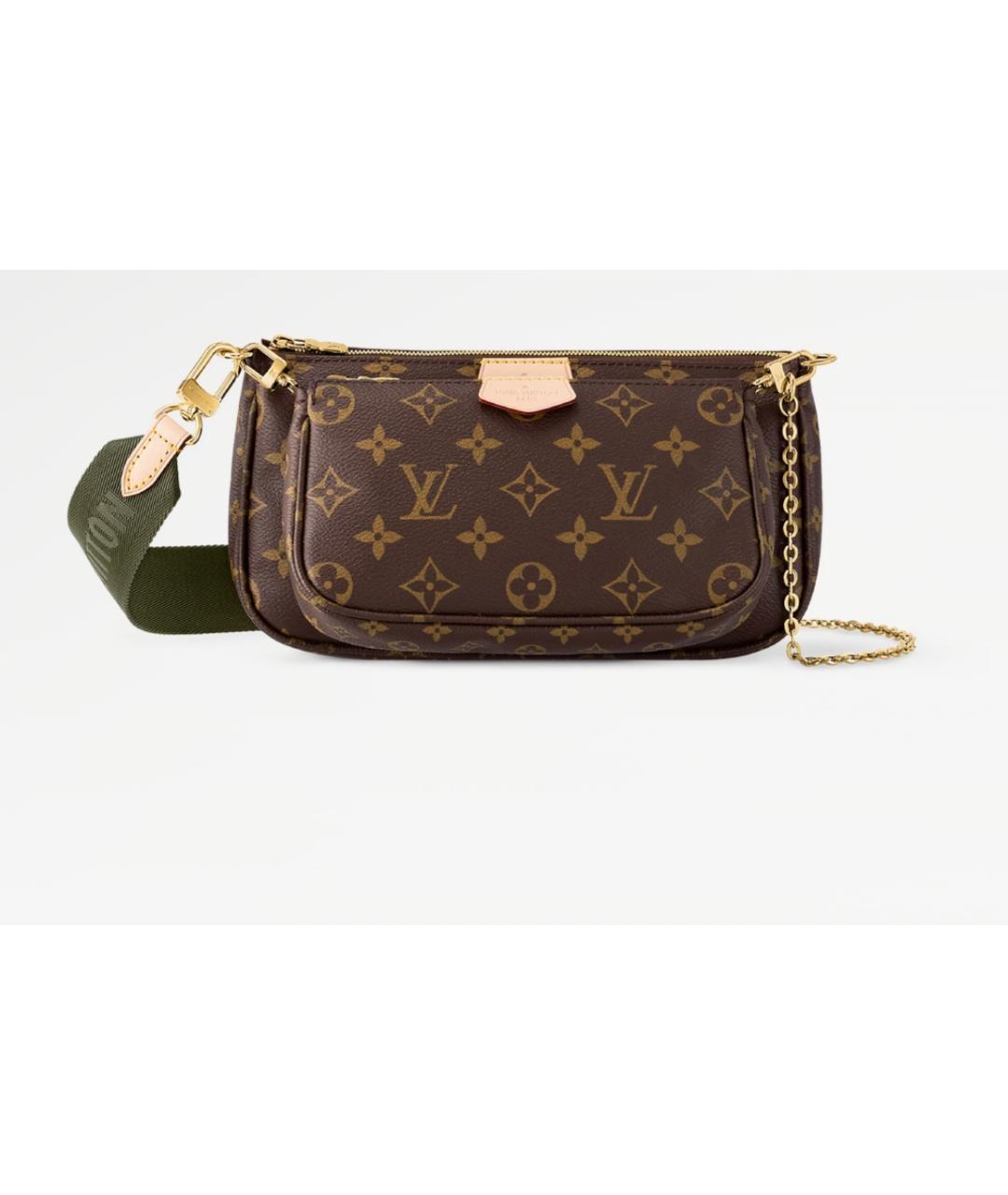 LOUIS VUITTON Коричневая кожаная сумка через плечо, фото 2