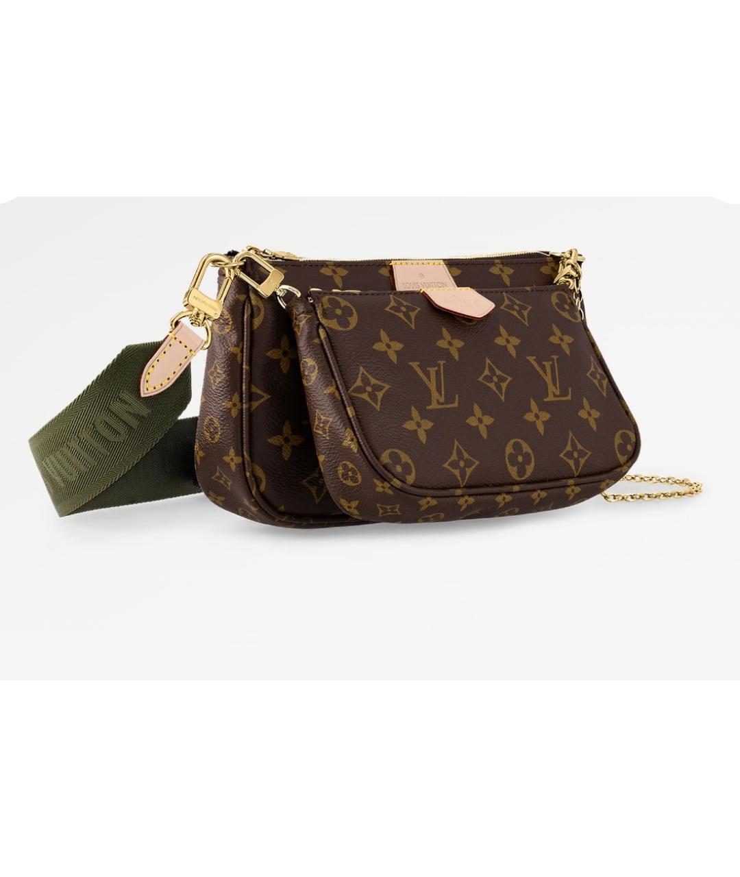 LOUIS VUITTON Коричневая кожаная сумка через плечо, фото 4