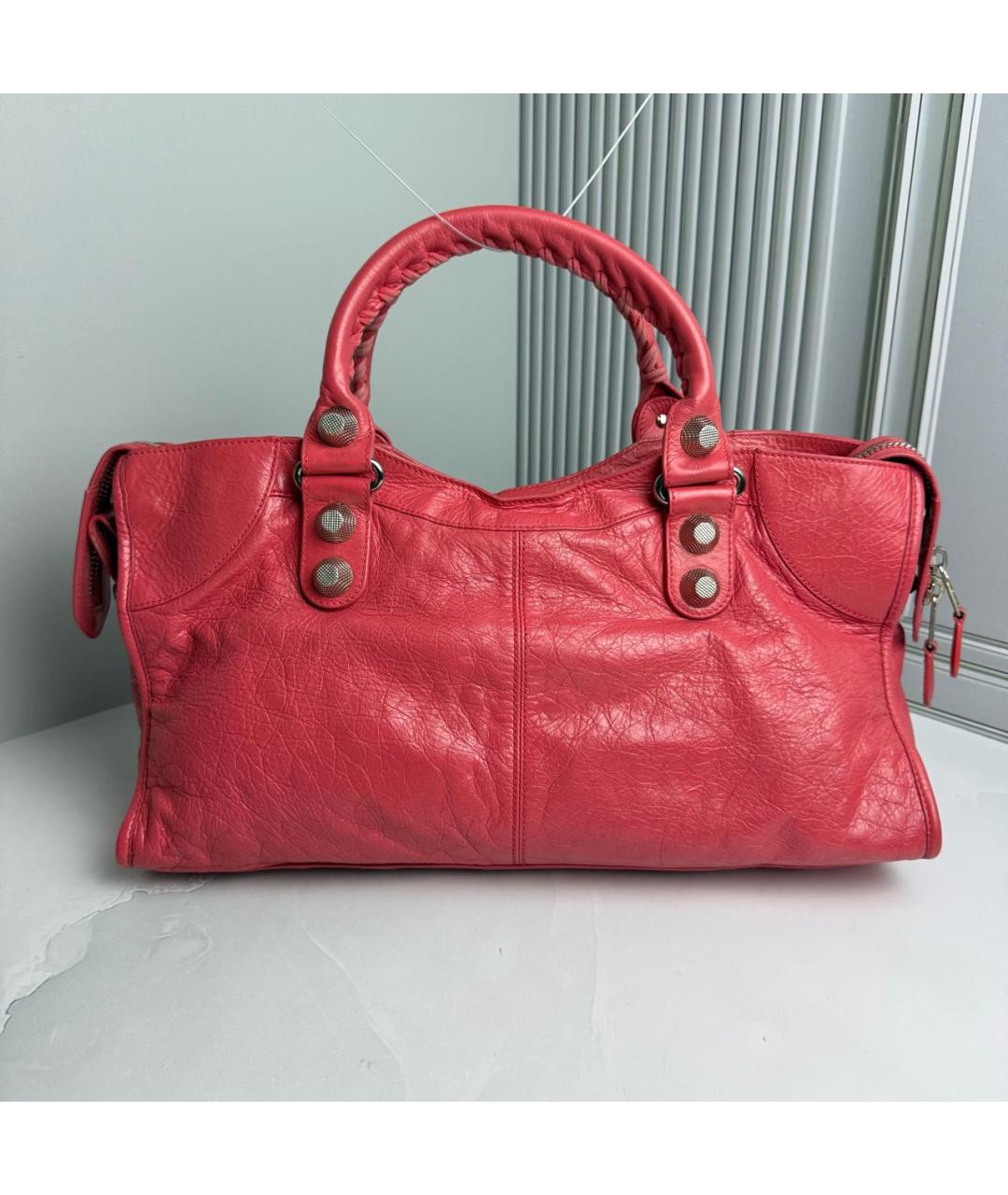 BALENCIAGA Розовая кожаная сумка с короткими ручками, фото 2