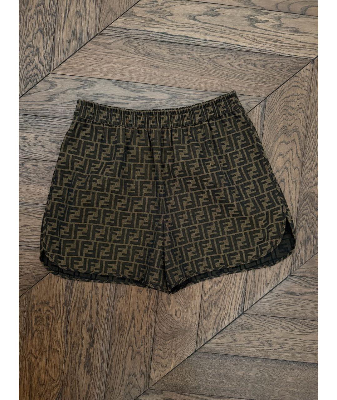 FENDI Коричневые шорты, фото 4