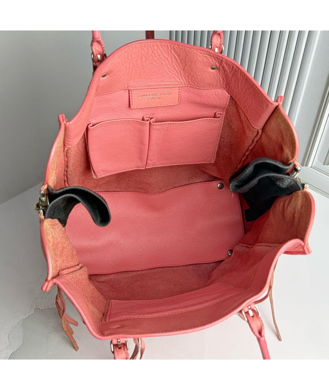 BALENCIAGA Розовая кожаная сумка с короткими ручками, фото 7