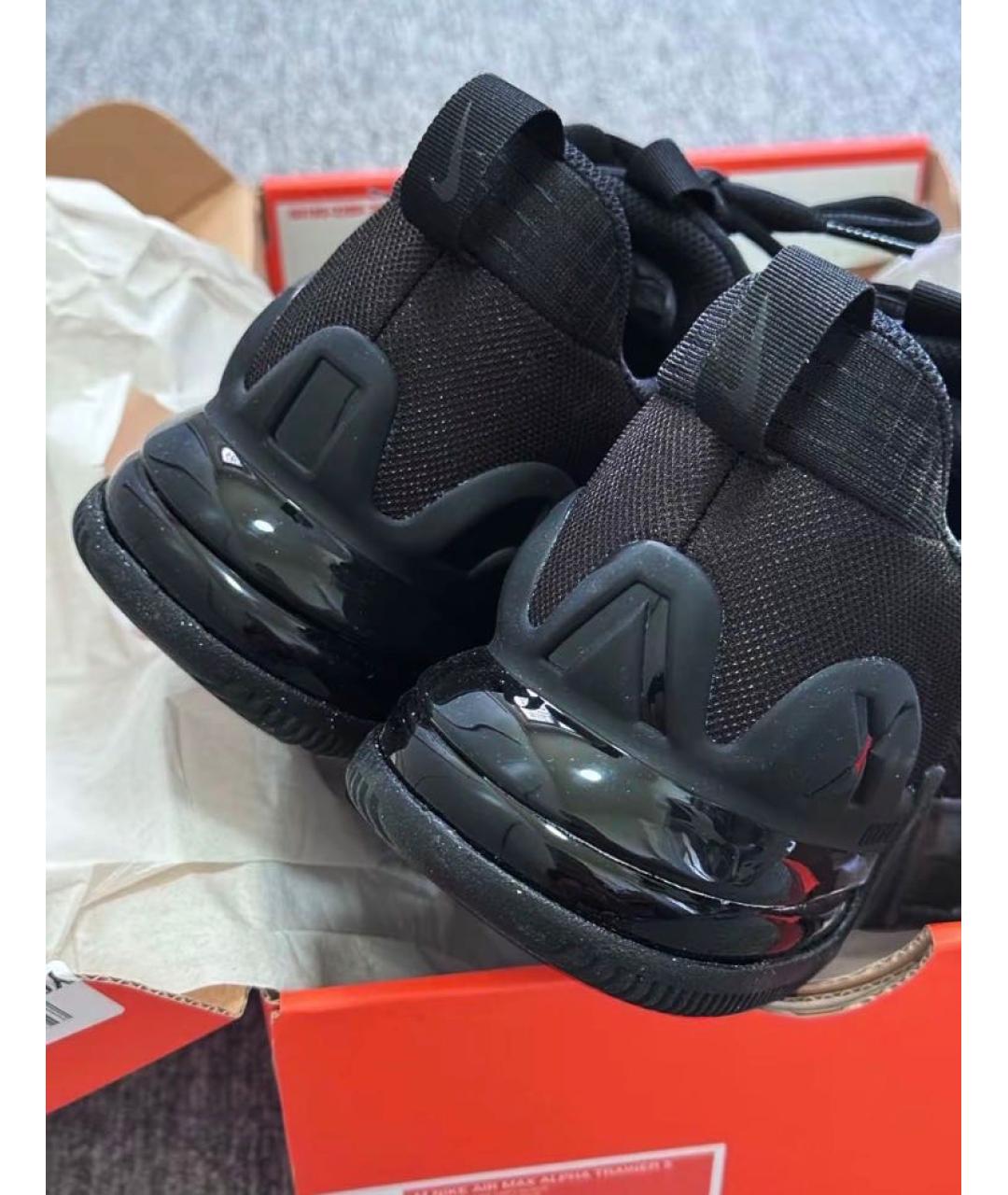 NIKE Черные текстильные низкие кроссовки / кеды, фото 5