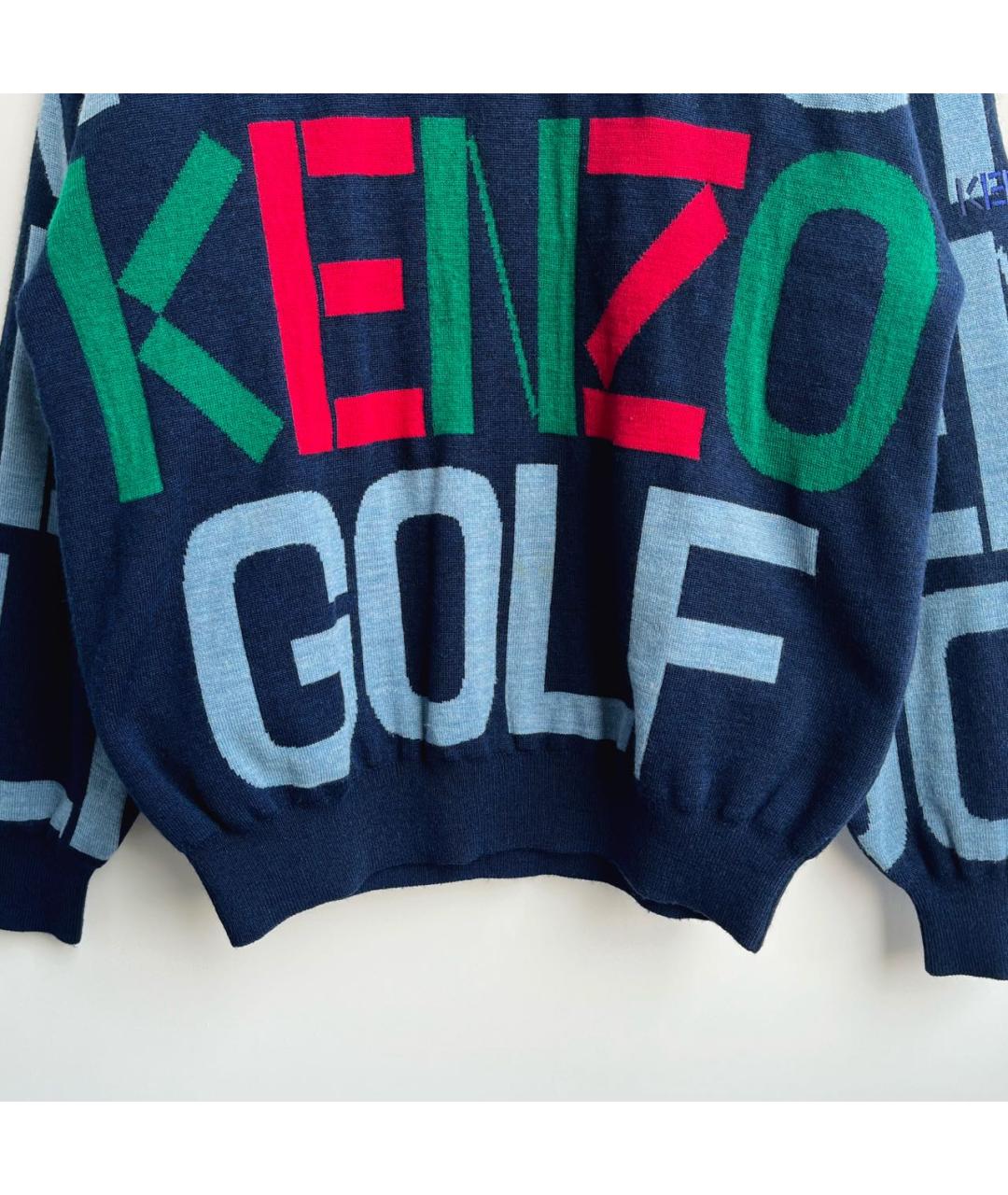 KENZO Темно-синий шерстяной джемпер / свитер, фото 6