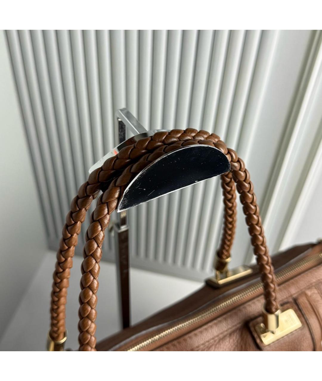 GUCCI Коричневая кожаная сумка с короткими ручками, фото 3