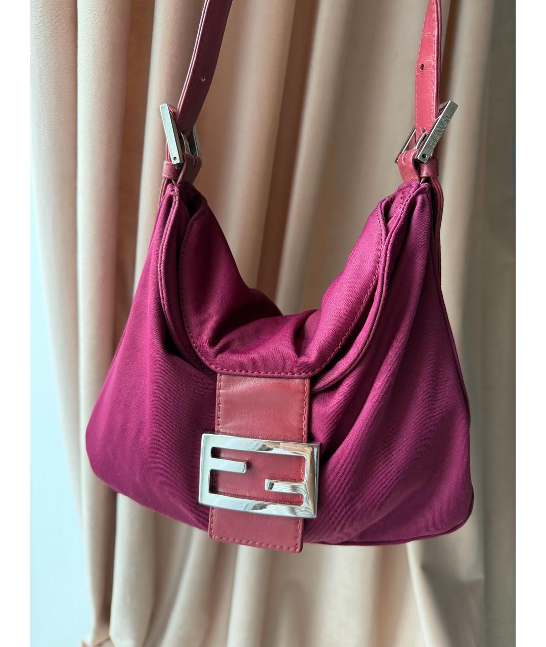 FENDI Фуксия тканевая сумка с короткими ручками, фото 2