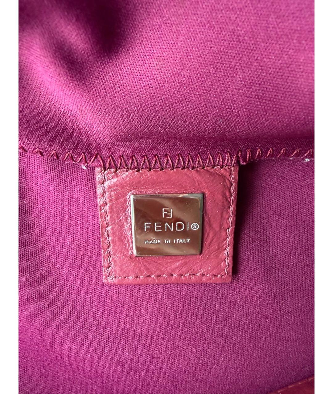FENDI Фуксия тканевая сумка с короткими ручками, фото 7
