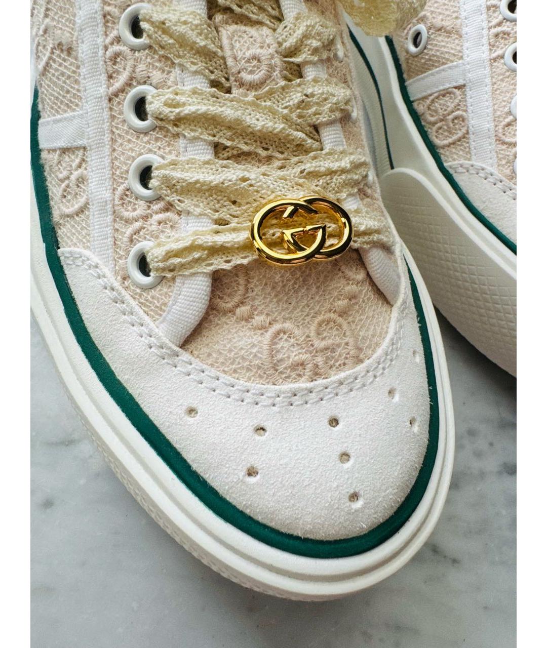 GUCCI Бежевые текстильные кеды, фото 3