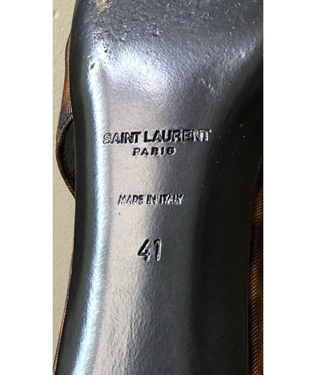 SAINT LAURENT Мульти текстильные лодочки на низком каблуке, фото 5