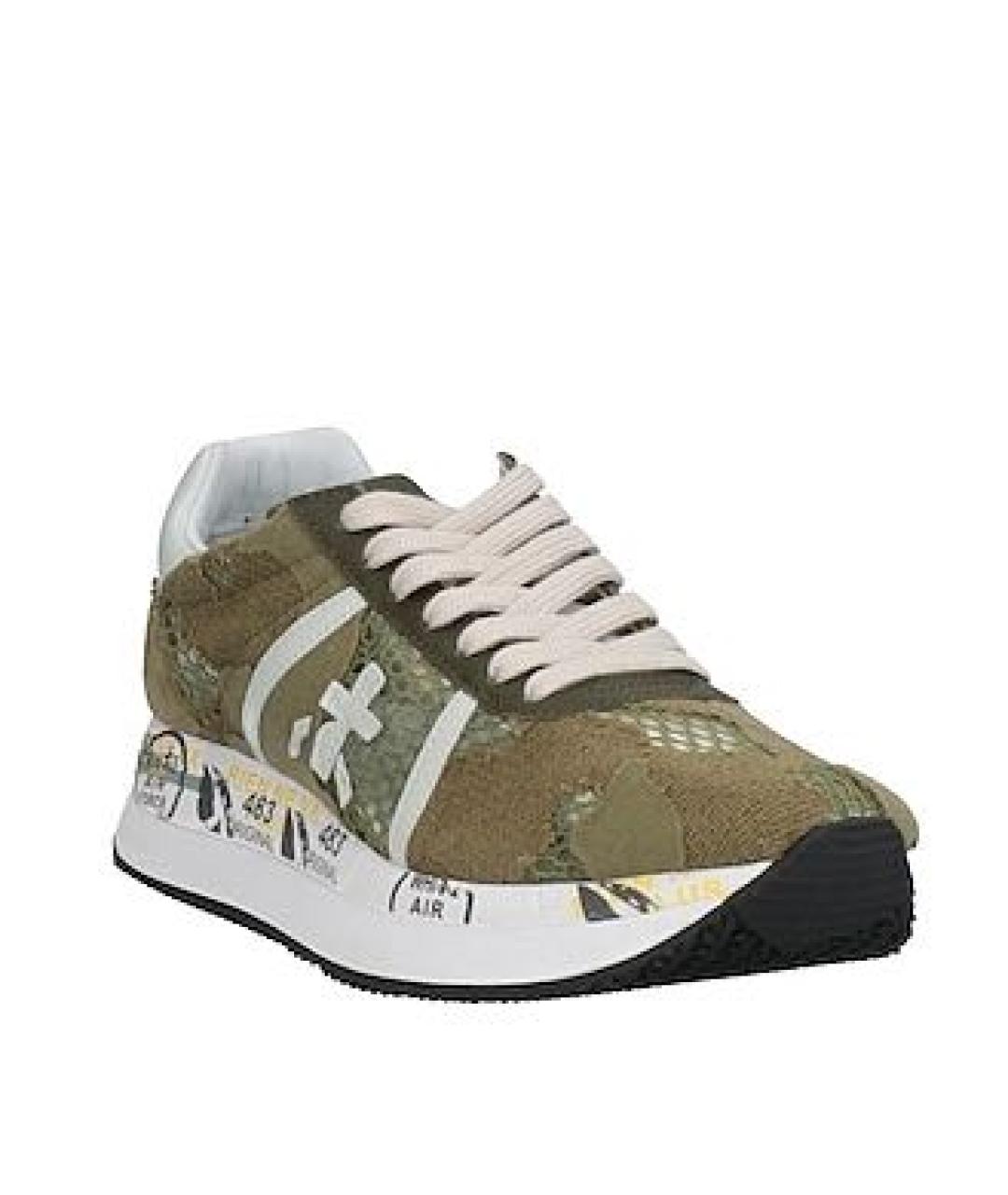 PREMIATA Хаки кожаные кроссовки, фото 3