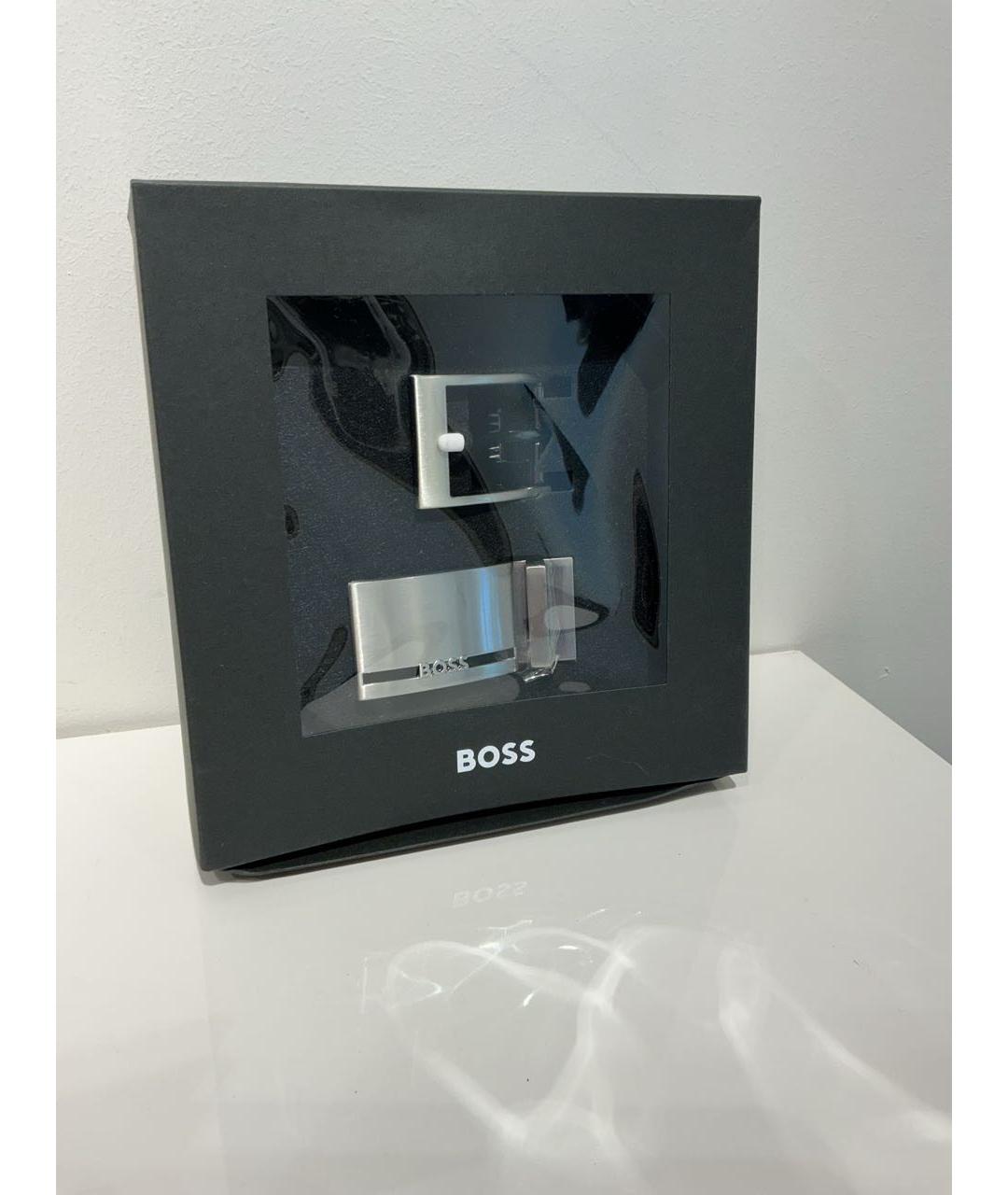 HUGO BOSS Черный кожаный ремень, фото 6