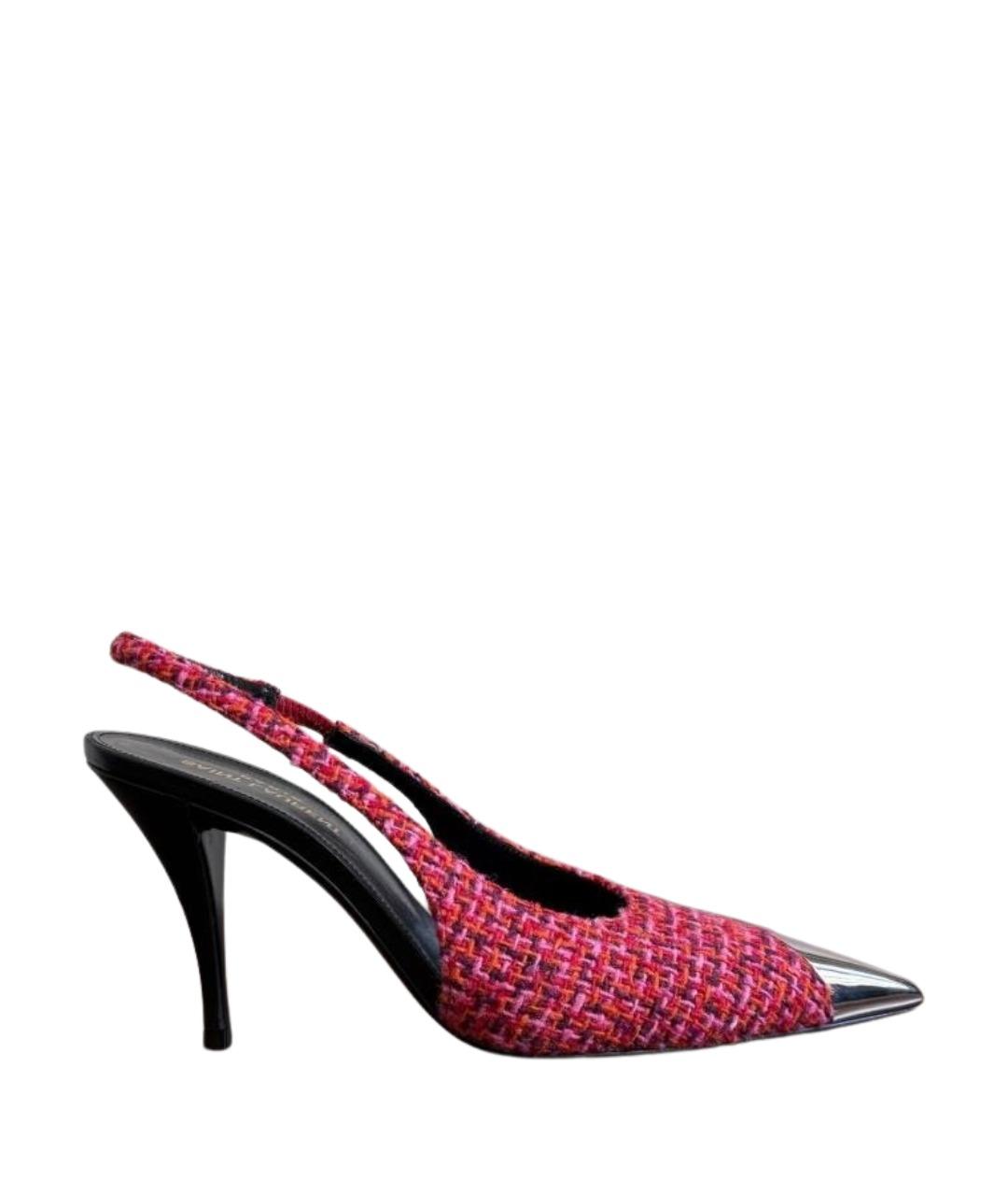SAINT LAURENT Фуксия текстильные туфли, фото 1