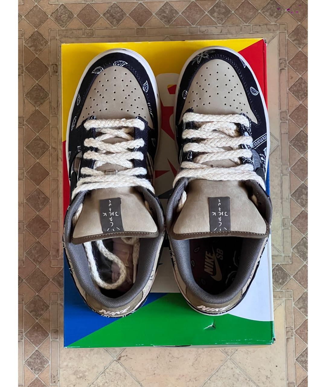 NIKE Бежевые нубуковые низкие кроссовки / кеды, фото 7