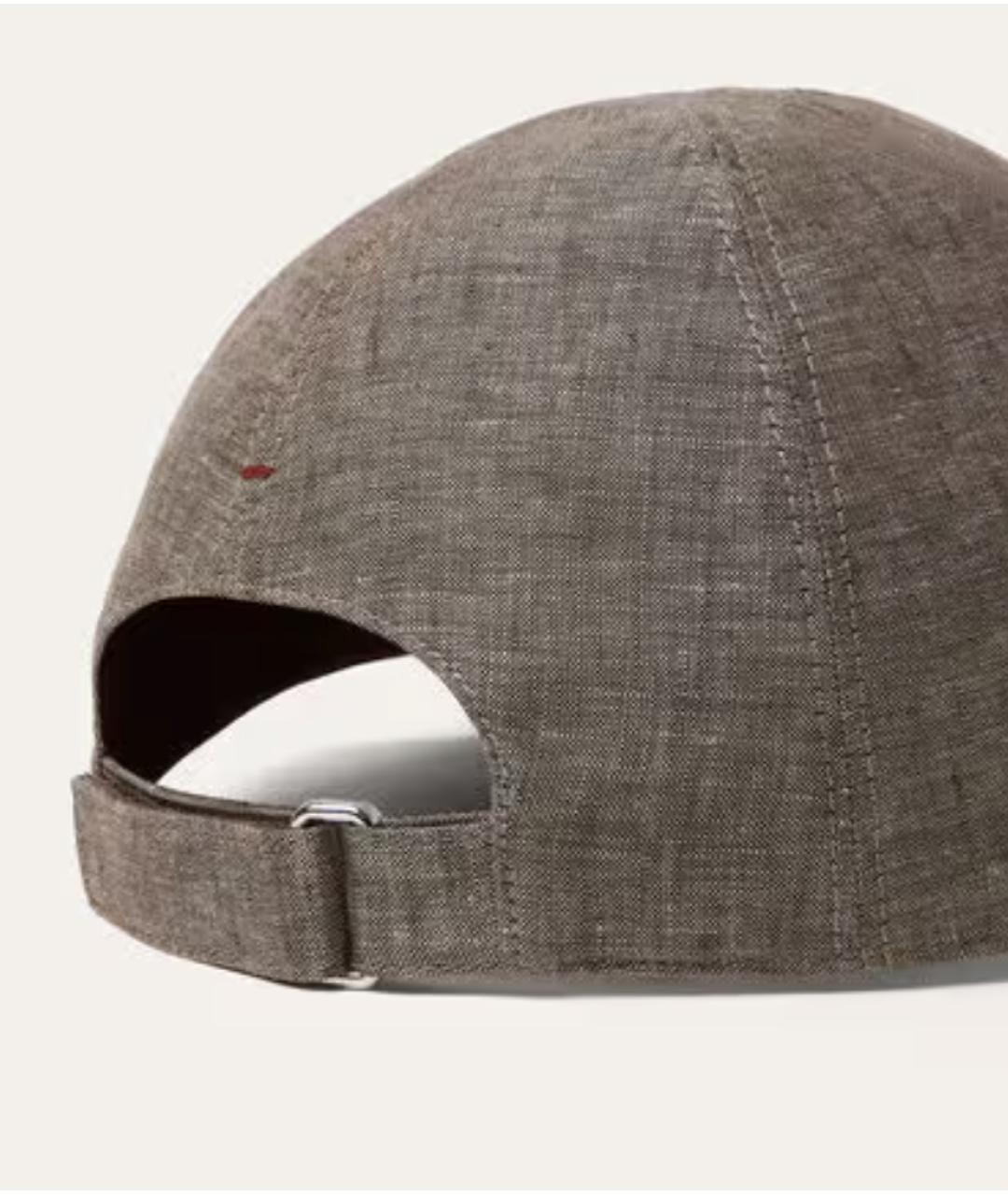 LORO PIANA Коричневая льняная кепка/бейсболка, фото 3