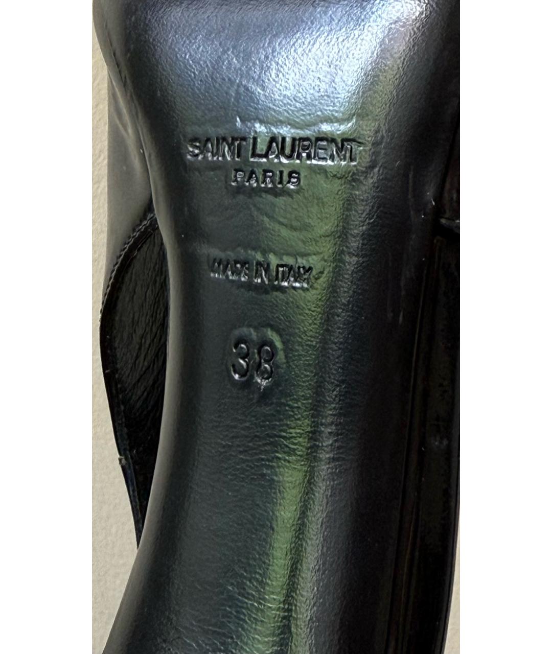 SAINT LAURENT Черные кожаные туфли, фото 7