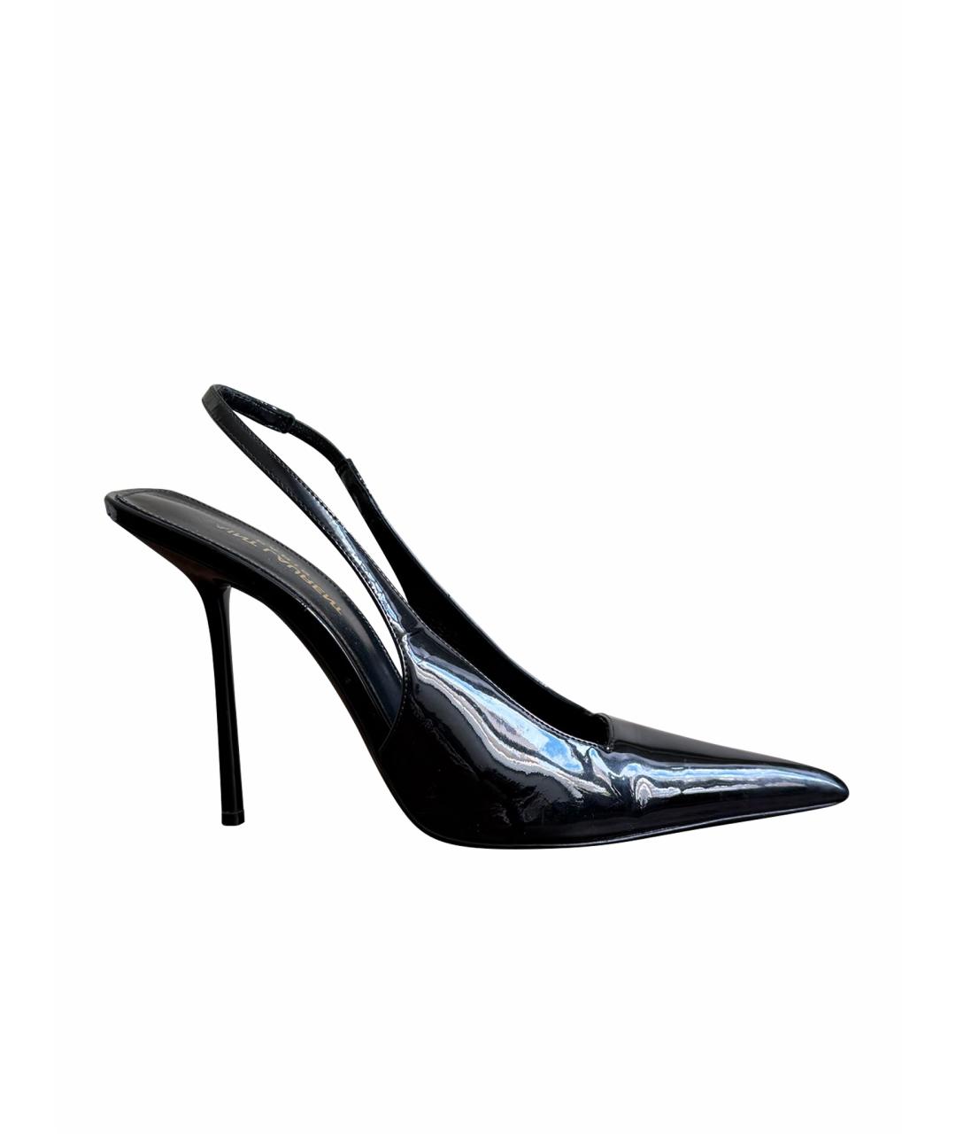 SAINT LAURENT Черные кожаные туфли, фото 1