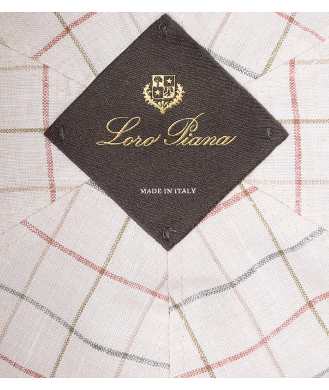 LORO PIANA Бежевая льняная кепка/бейсболка, фото 4