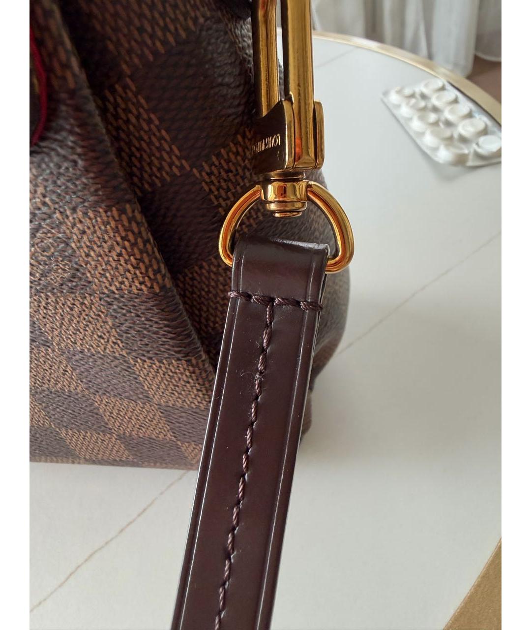 LOUIS VUITTON Горчичная кожаная сумка через плечо, фото 2