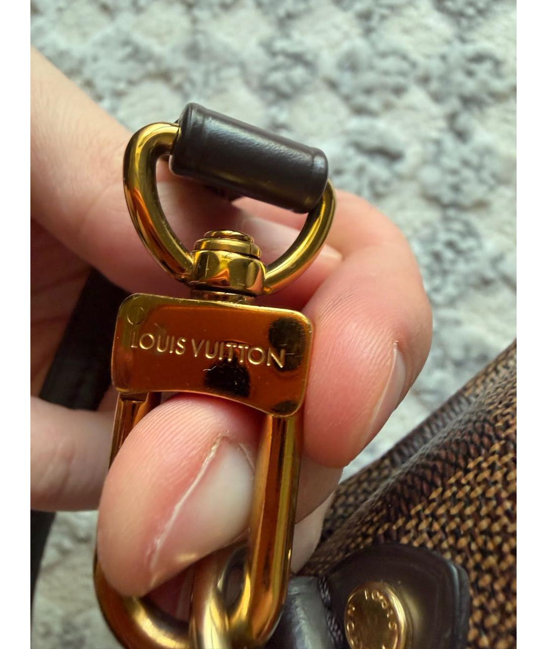 LOUIS VUITTON Горчичная кожаная сумка через плечо, фото 4