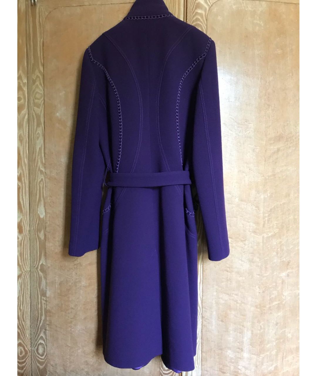ROBERTO CAVALLI Фиолетовое креповое пальто, фото 2